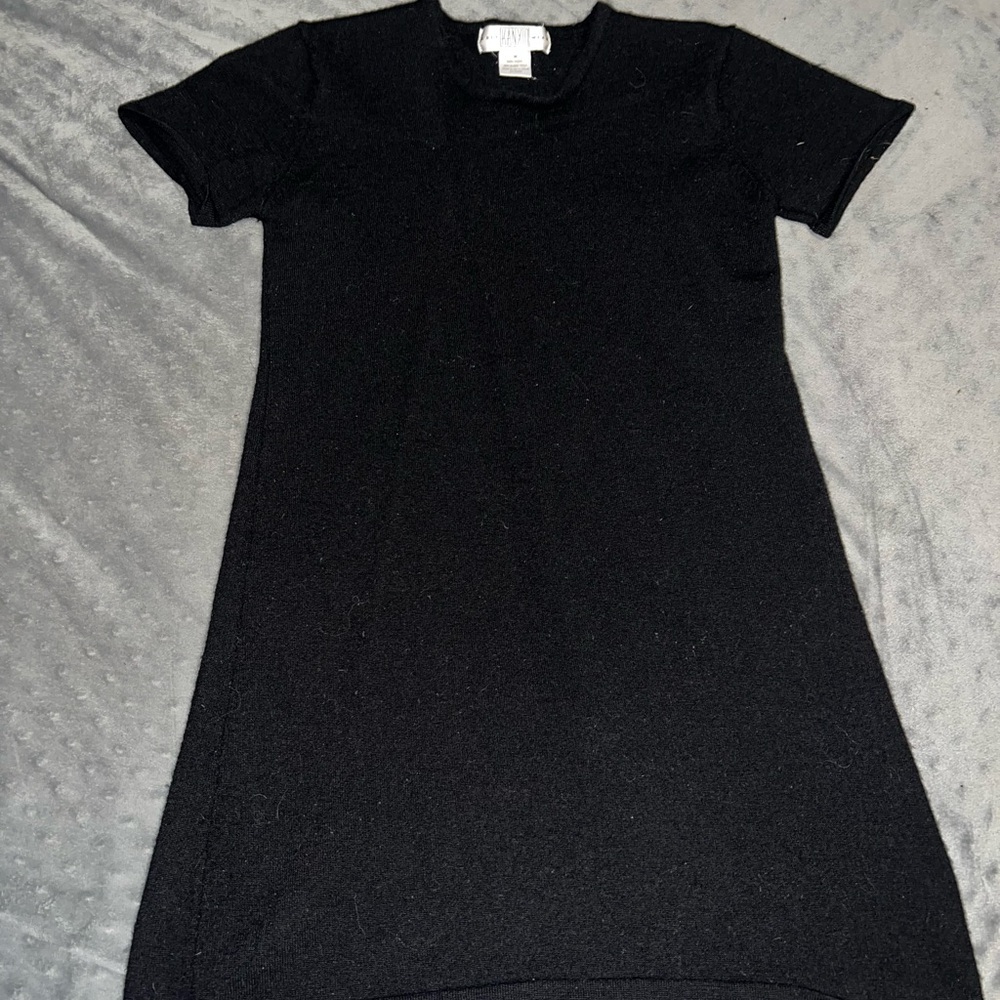 Casual Black Short Sleeve Mini Dress